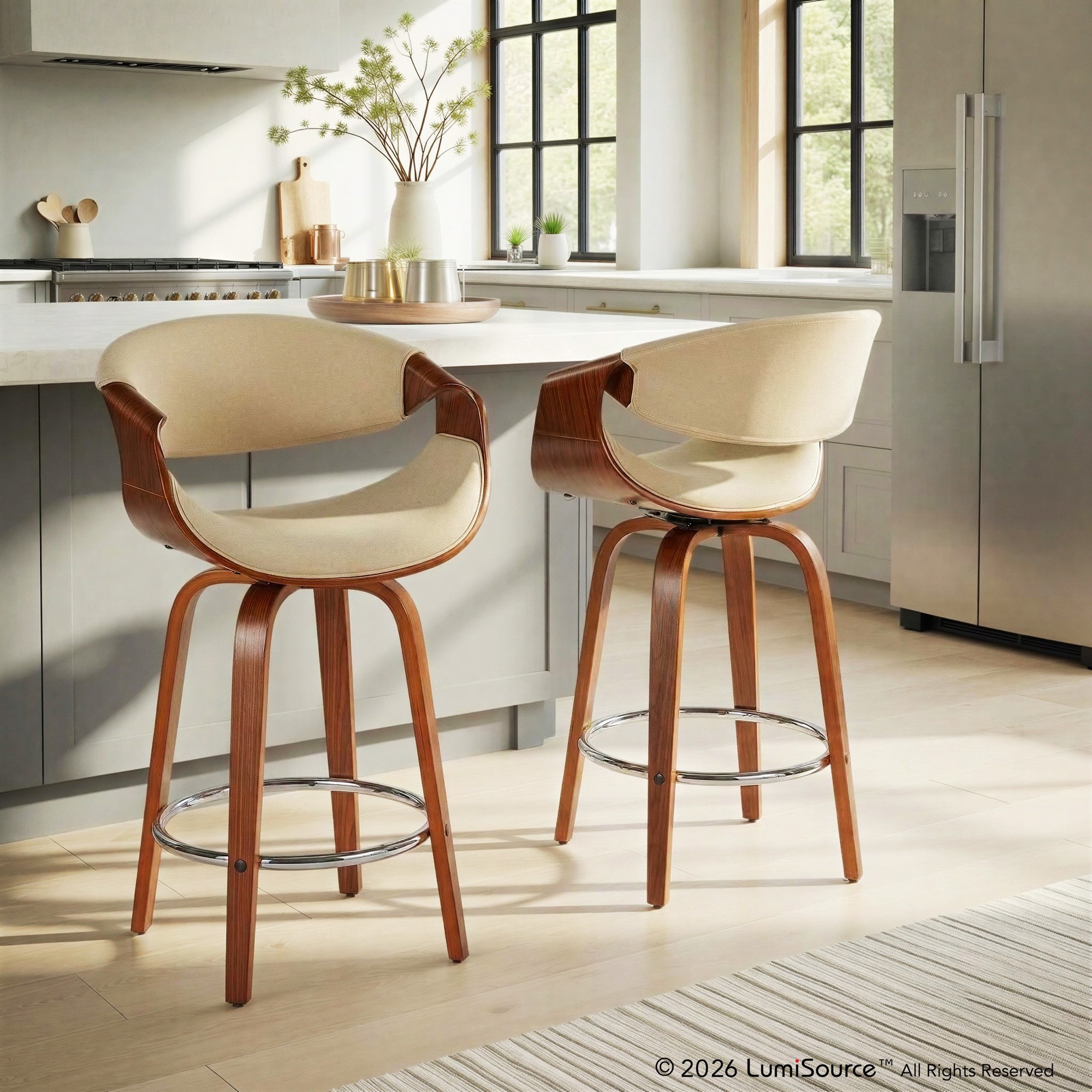 Curvini 26'' Fixed-height Counter Stool - Set Of 2
